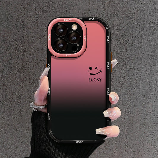 Gradient Powder Heart-Shaped Rounded Edge Electroplated Frame Case Cover for iPhone-👇Super Deals👇