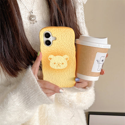 Bear-Shaped Toast Bread Case Cover for iPhone