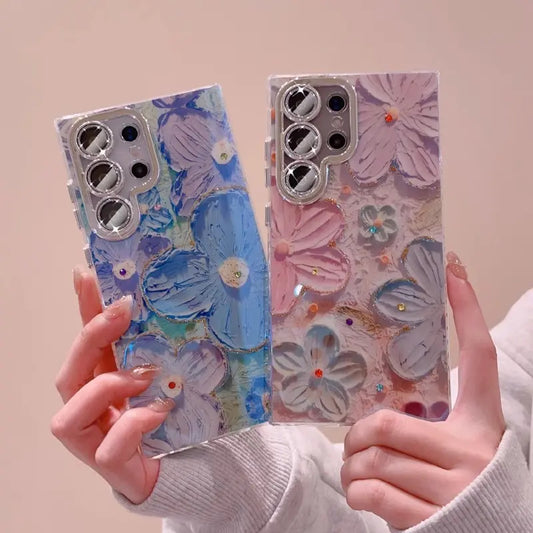 Oil Painting Ink-Washed Floral Mobile Case Cover for Samsung