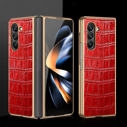 Premium Crocodile Leather Textured Case Cover for Samsung Fold Series
