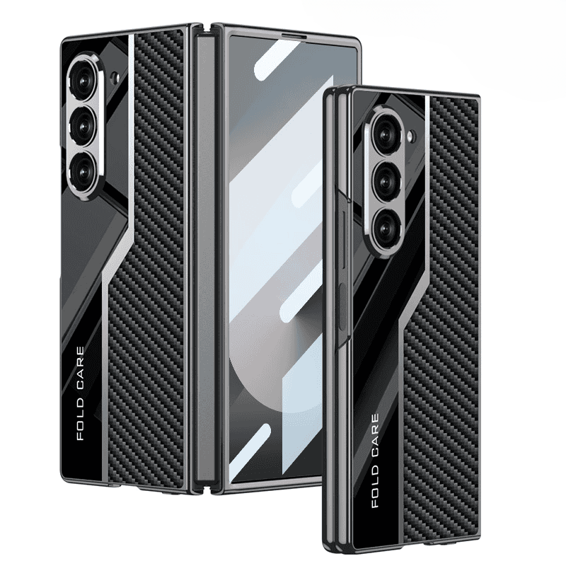 Lacquered Leather Woven Case Cover for Samsung Fold Series