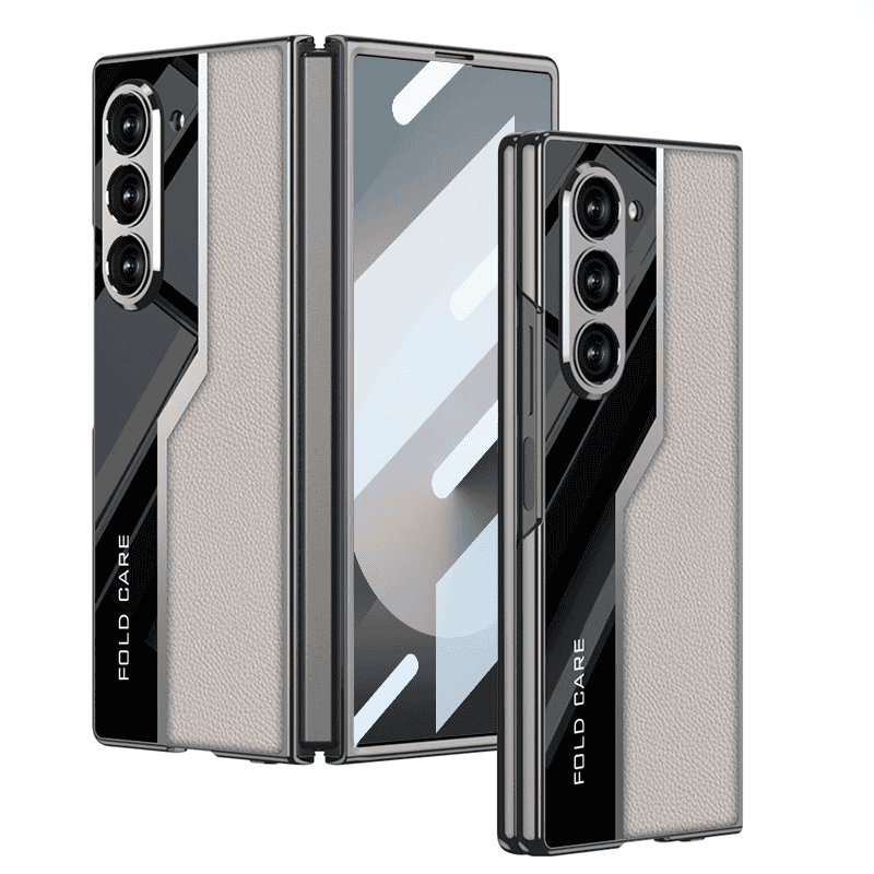 Lacquered Leather Woven Case Cover for Samsung Fold Series