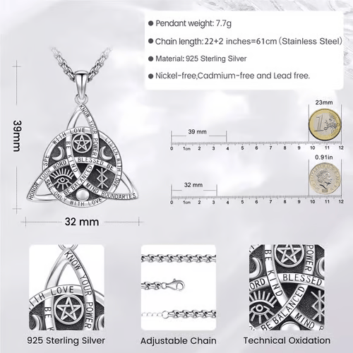 🎁🔥Last Day ✨Handmade Sterling Silver Vintage Celtic Knot Pendant Necklace🎁