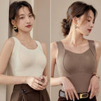 🔥 Cozy & Supported: Thickened Warm Tank Top with Shelf Bra! 👙