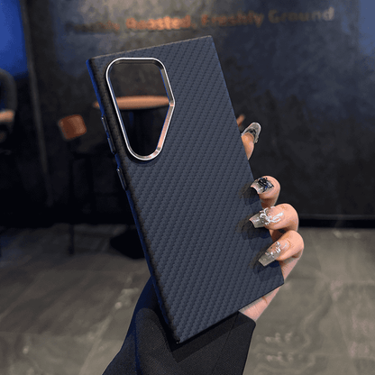 Ultra Slim Carbon Fibre & Metal Button Case Cover for Samsung S Series