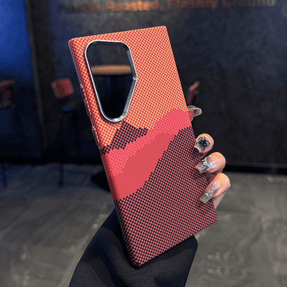 Ultra Slim Carbon Fibre & Metal Button Case Cover for Samsung S Series