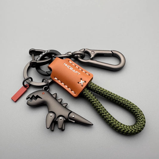 Aluminum Alloy Dinosaur Charm Paired with a Hand-woven Bracelet-🔥2nd Item at 50% OFF