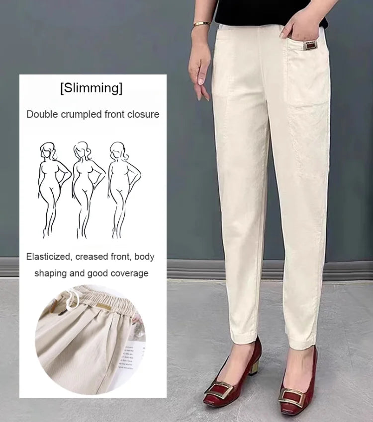 🥰Women's Elastic Waist Cotton Pants