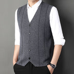 🌟Business Style🌟Men's Fashion Knitted Button Wool Sweater Vest