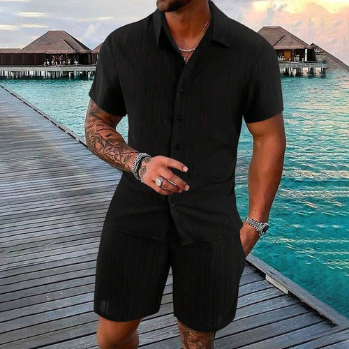 CASUAL STYLE✨Men's Loose Short Sleeve Shirt & Shorts 2-Piece Set