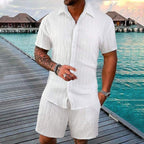 CASUAL STYLE✨Men's Loose Short Sleeve Shirt & Shorts 2-Piece Set