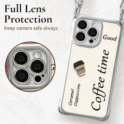 Cute Phone Cover with 3D Coffee Doll & Strap