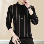 ✨Warm and stylish✨Men's Knit Striped Faux Two Piece Sweater