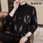 ✨Warm and stylish✨Men's Knit Striped Faux Two Piece Sweater