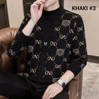 ✨Warm and stylish✨Men's Knit Striped Faux Two Piece Sweater