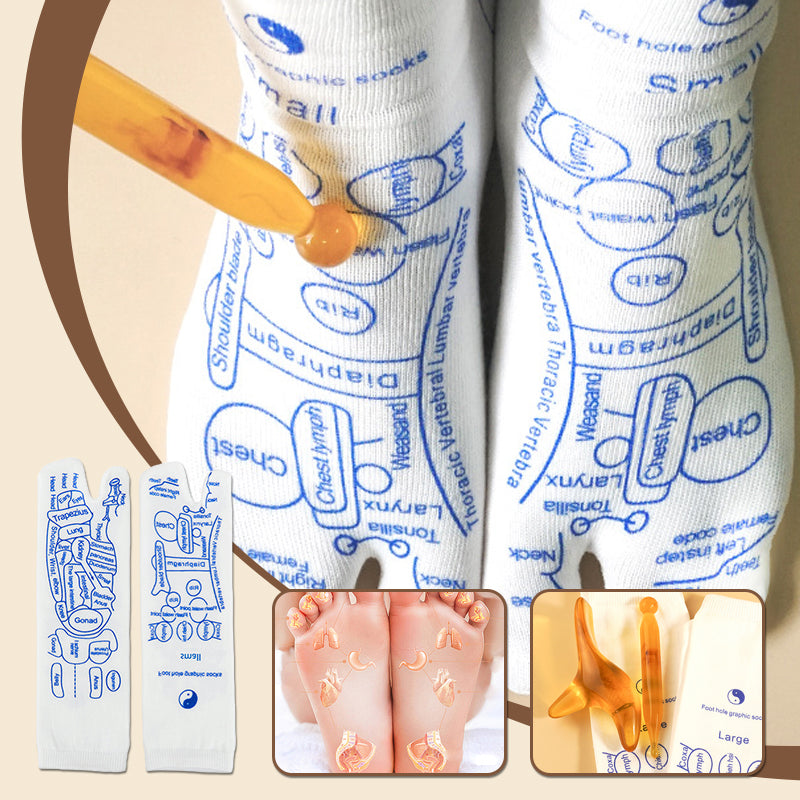 🤰Reflexology Foot Massage Socks with Acupoint Chart👣