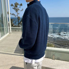 ✨Men's Casual Ribbed Half-Zip Sweater