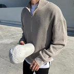 ✨Men's Casual Ribbed Half-Zip Sweater