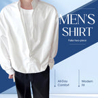 ✨New Arrivals✨Men's Fake Two-Piece Shirt - Deep V-neck stylish style🔥