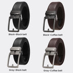【Top-Grain Leather】 Men's Leather Belt with Automatic Buckle