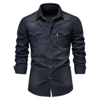 🎁Best Gift For Him✨Men's Denim Non-Iron Long Sleeve Shirt
