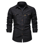 🎁Best Gift For Him✨Men's Denim Non-Iron Long Sleeve Shirt