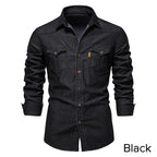 🎁Best Gift For Him✨Men's Denim Non-Iron Long Sleeve Shirt