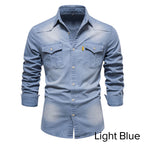 🎁Best Gift For Him✨Men's Denim Non-Iron Long Sleeve Shirt