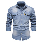 🎁Best Gift For Him✨Men's Denim Non-Iron Long Sleeve Shirt