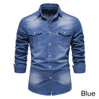 🎁Best Gift For Him✨Men's Denim Non-Iron Long Sleeve Shirt