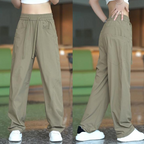 Men's Casual Straight-Leg Pants with Multi-Pocket Design