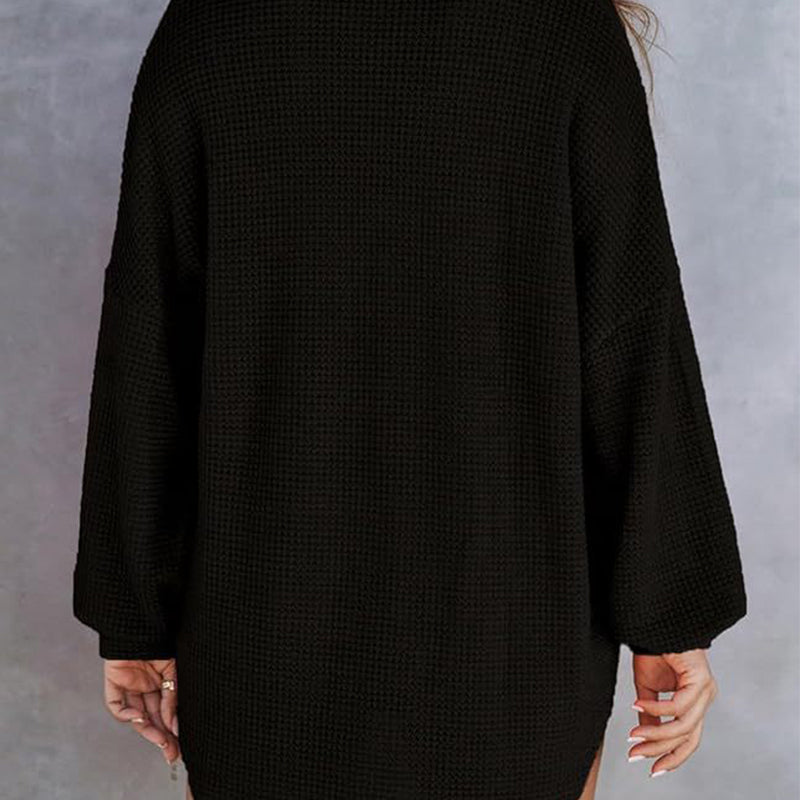 🔥 50% off ✨ 2025 New Women's Oversized Solid Waffle Knit Shirt Jacket