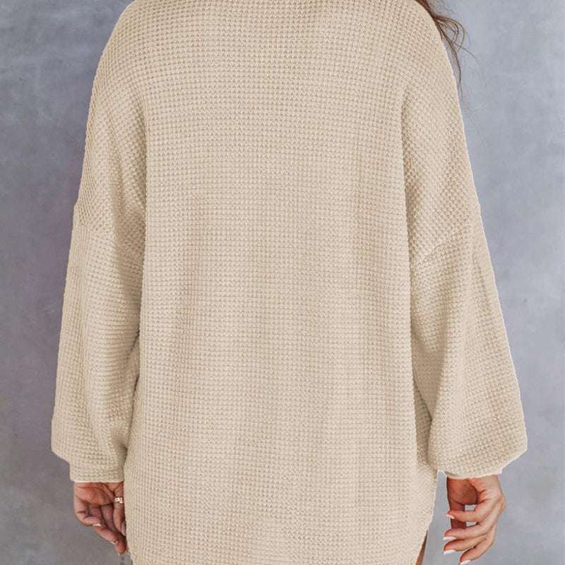 🔥 50% off ✨ 2025 New Women's Oversized Solid Waffle Knit Shirt Jacket