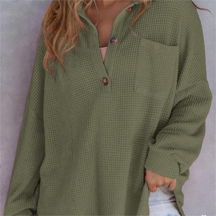 🔥 50% off ✨ 2025 New Women's Oversized Solid Waffle Knit Shirt Jacket