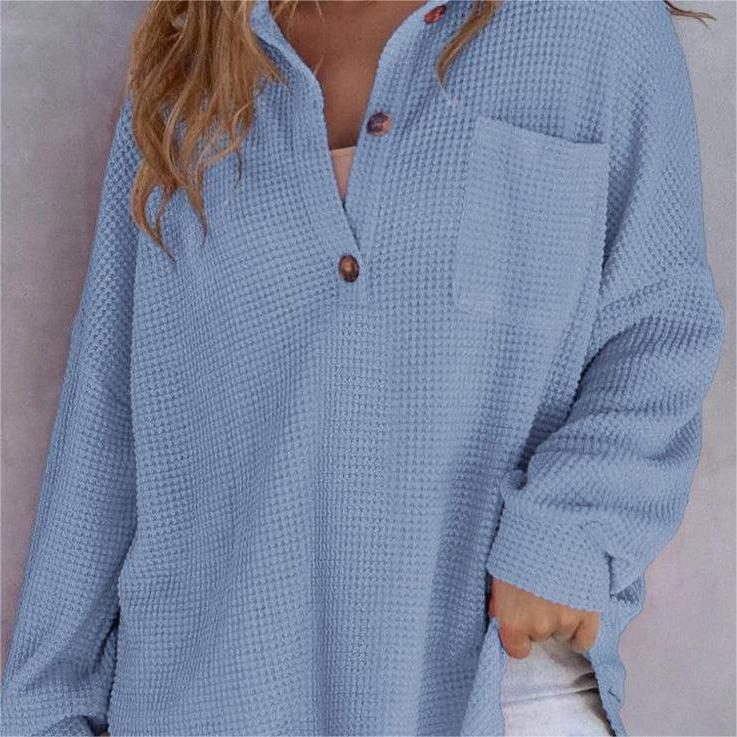 🔥 50% off ✨ 2025 New Women's Oversized Solid Waffle Knit Shirt Jacket