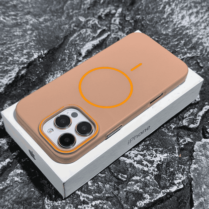 Vibrant Orange Colour Clash Silicone Magnetic Case Cover for iPhone